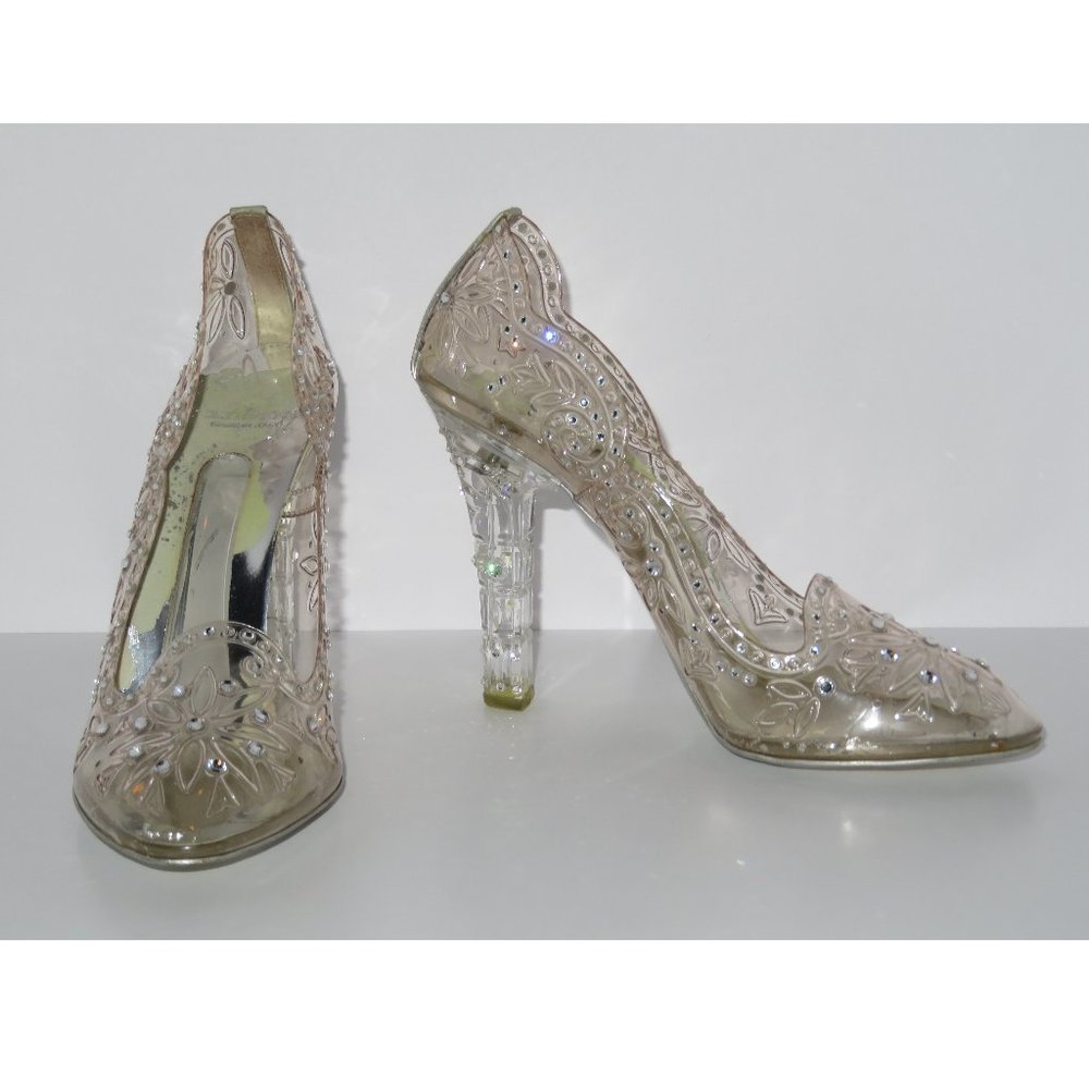 Dolce & Gabbana Cinderella PVC Heels Swarovski Crystals Wedding Bridal Size 37